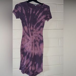 bleach dyed purple form fitting dress